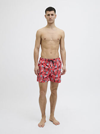 Jack & Jones JPSTMAUI JJSWIM Erkek Desenli Deniz Şortu - Hızlı Kuruyan Kumaş 