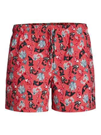 Jack & Jones JPSTMAUI JJSWIM Erkek Desenli Deniz Şortu - Hızlı Kuruyan Kumaş 
