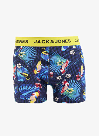 Jack & Jones Lacivert Erkek Boxer 12276165_JACFLOWER BIRD TRUNK TRY