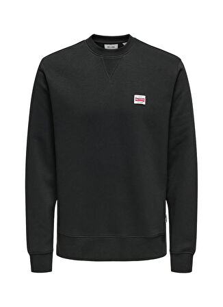 Only & Sons O Yaka Siyah Erkek Sweatshırt ONSDAWSON REG CREW VD