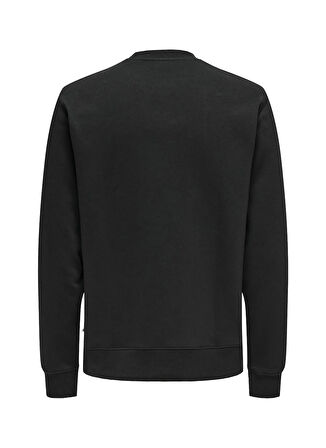 Only & Sons O Yaka Siyah Erkek Sweatshırt ONSDAWSON REG CREW VD