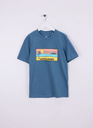 Jack & Jones Baskılı Mavi Erkek Çocuk T-Shirt 12269975