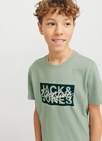 Jack & Jones Baskılı Yeşil Erkek Çocuk T-Shirt 12269876