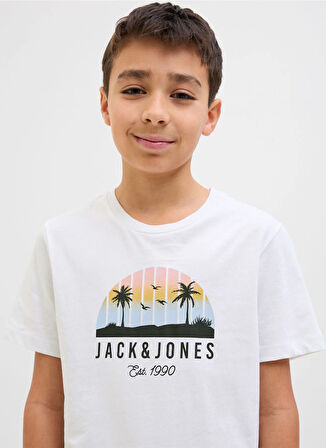 Jack & Jones Baskılı Beyaz Erkek Çocuk T-Shirt 12269922