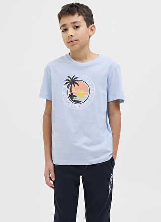 Jack & Jones Baskılı Mavi Erkek Çocuk T-Shirt 12269922