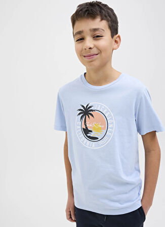 Jack & Jones Baskılı Mavi Erkek Çocuk T-Shirt 12269922