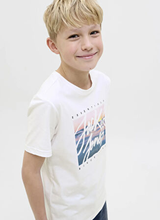 Jack & Jones Baskılı Beyaz Erkek Çocuk T-Shirt 12269809