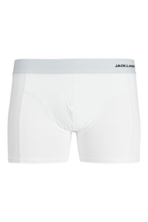Jack & Jones Erkek Jacsense 3'lü Boxer 12276566 Siyah-Beyaz