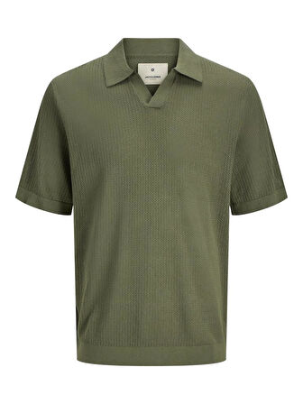Jack Jones Bluolıver Knıt Splıt Neck Erkek Tiriko Polo Yaka Tişört 12275521