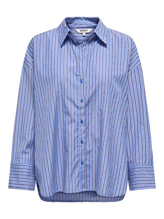 ONLOREGON ALVA LS RHINEST SHIRT NOOS WVN Kadın Mavi Gömlek - 15348536