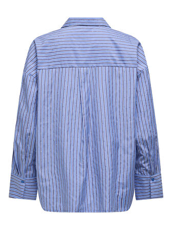 ONLOREGON ALVA LS RHINEST SHIRT NOOS WVN Kadın Mavi Gömlek - 15348536