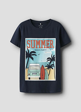 Name İt Baskılı Lacivert Erkek Çocuk T-Shirt 13239199