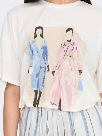 Only Onlmelina S/S Ladies Top Box Jrs Kadın T-shirt 15342876
