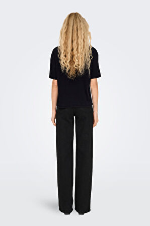 Only Kadın Onlvıta Bisiklet Yaka Kısa Kol %100 Pamuk T-Shirt 15343769 Siyah