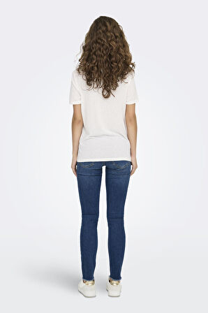 ONLNEW BELLE S/S LOVE V-NECK TOP BOX JRS TAŞ