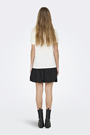 ONLNEW BELLE S/S LOVE V-NECK TOP BOX JRS P.BEYAZ