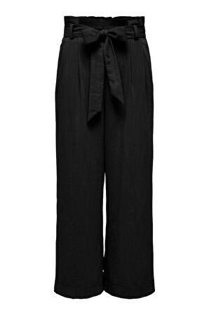 Only Kadın Onlmarsa Rahat Kalıp Belden Bağlamalı Pantolon 15269628 Siyah