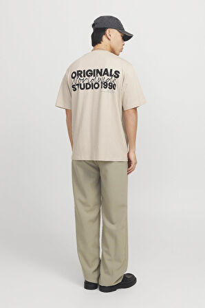 JORVESTERBRO BACK TEE SS CREW NECK KREM