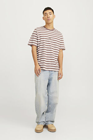 JORVESTERBRO NEWTON STRIPE TEE SS CN BORDO-BEYAZ