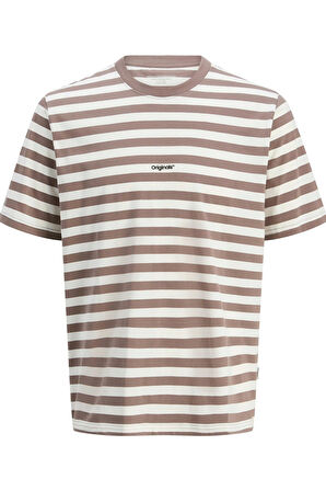JORVESTERBRO NEWTON STRIPE TEE SS CN BORDO-BEYAZ