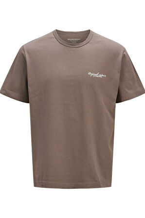 JORBOSTON CHEST BRANDING TEE SS CN AÇIK KAHVE 