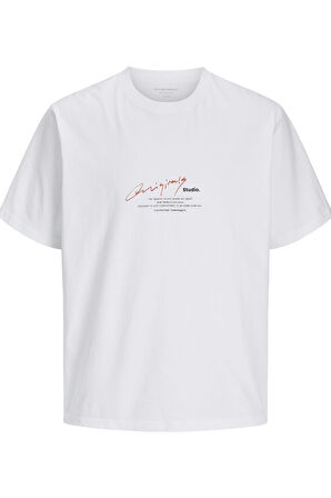 JORMANCHESTER SCRIPT TEE SS CREW NECK P.BEYAZ