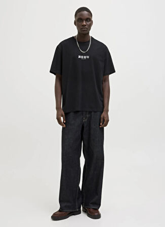 Jack & Jones Bisiklet Yaka Siyah Erkek T-Shirt 12275402_JORSNAKE TEE SS CREW NECK