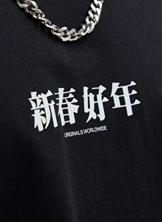 Jack & Jones Bisiklet Yaka Siyah Erkek T-Shirt 12275402_JORSNAKE TEE SS CREW NECK