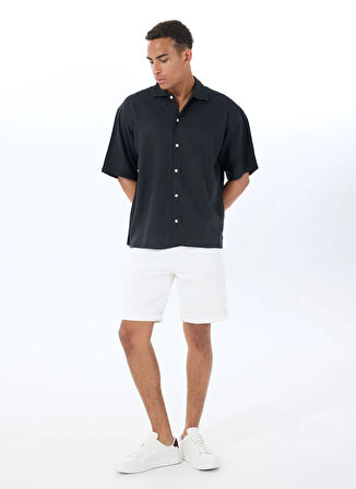 Jack & Jones Geniş Fit Siyah Erkek Gömlek 12271066_JORPAROS OVERSIZED SHIRT S