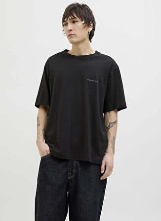 Jack & Jones Bisiklet Yaka Siyah Erkek T-Shirt 12273388_JORMARRAKESH SKETCH TEE SS
