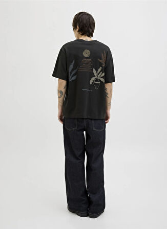 Jack & Jones Bisiklet Yaka Siyah Erkek T-Shirt 12273388_JORMARRAKESH SKETCH TEE SS