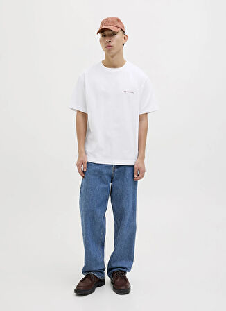 Jack & Jones Bisiklet Yaka Beyaz Erkek T-Shirt 12273388_JORMARRAKESH SKETCH TEE SS