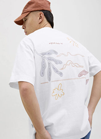 Jack & Jones Bisiklet Yaka Beyaz Erkek T-Shirt 12273388_JORMARRAKESH SKETCH TEE SS