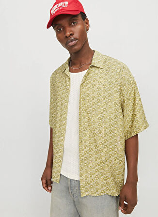 Jack & Jones Geniş Fit Kahve Erkek Gömlek 12271103_JORMARSHALL ISLINGTON AOP