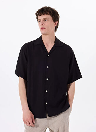 Jack & Jones Rahat Siyah Erkek Gömlek 12271115_JORCABANA VARENNA SLUB SHI