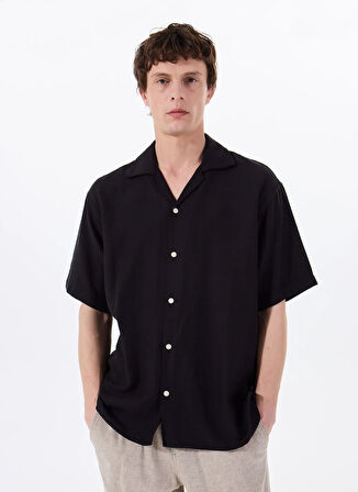 Jack & Jones Rahat Siyah Erkek Gömlek 12271115_JORCABANA VARENNA SLUB SHI