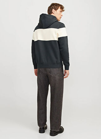 Jack & Jones Kapüşon Yaka Haki Erkek Sweatshırt JORVESTERBRO BLOCK SWEAT HOOD STYD