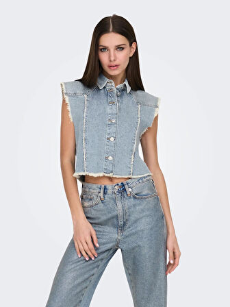 Only Onlhollywood Crystal Dnm Vest Kadın Jean Yelek 15341021