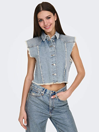 Only Onlhollywood Crystal Dnm Vest Kadın Jean Yelek 15341021