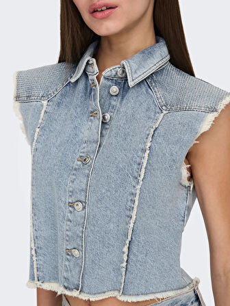 Only Onlhollywood Crystal Dnm Vest Kadın Jean Yelek 15341021
