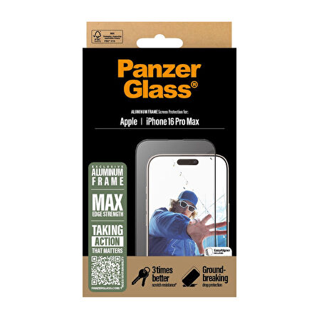 PanzerGlass iPhone 16 Pro Max Alüminyum Çerçeve UWF Ekran Koruyucu