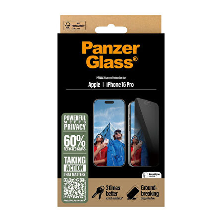 PanzerGlass iPhone 16 Pro Privacy UWF Ekran Koruyucu