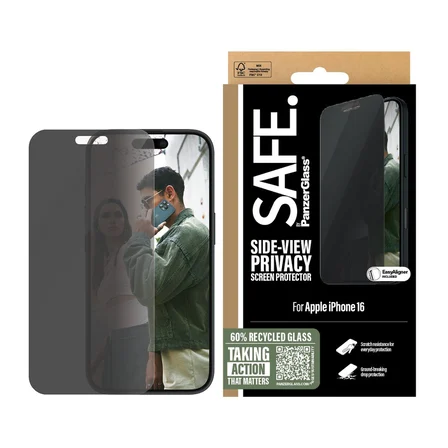 SAFE. by PanzerGlass iPhone 16 Privacy UWF Ekran Koruyucu