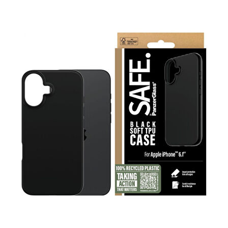 SAFE. by PanzerGlass iPhone 16 TPU - Siyah Kılıf