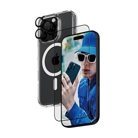 PanzerGlass iPhone 16 Pro 3 in 1 Bundle Ekran & Kamera Koruyucu & Kılıf