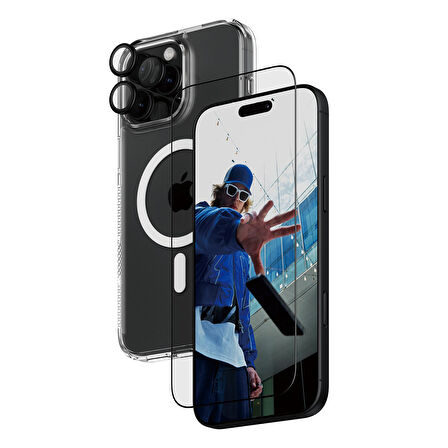 PanzerGlass iPhone 16 Pro Max 3 in 1 Bundle Ekran & Kamera Koruyucu & Kılıf