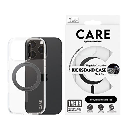 CARE by PanzerGlass iPhone 16 Pro Feature Kickstand & MagSafe - Siyah Kılıf