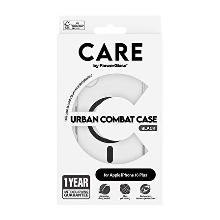 CARE by PanzerGlass iPhone 16 Plus Flagship Urban Combat MagSafe - Siyah Kılıf