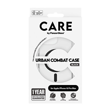 CARE by PanzerGlass iPhone 16 Pro Max Flagship Urban Combat MagSafe - Siyah Kılıf