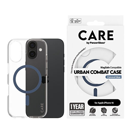 CARE by PanzerGlass iPhone 16 Flagship Urban Combat MagSafe - Mavi Kılıf